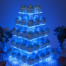 Load image into Gallery viewer, Premium 5 Tier Cupcake Tower Display - LED Lighting Perfect for Celebrations