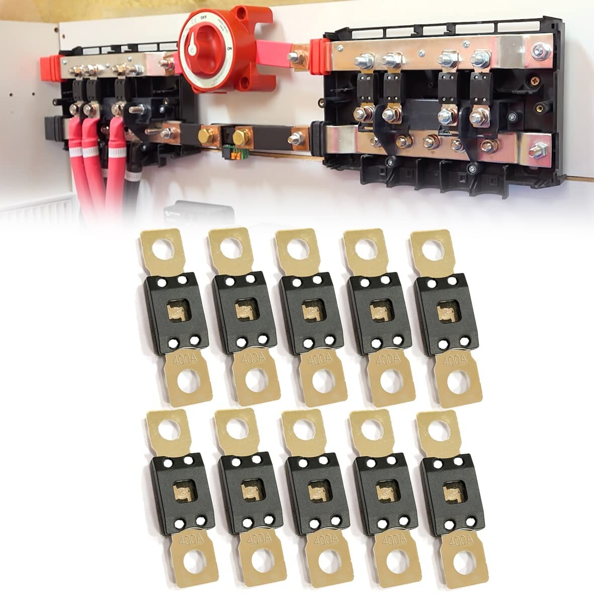 2-Pack Mega/AMG 40 Amp-500 Amp Time Delay Fuses for Automotive & Marine Use