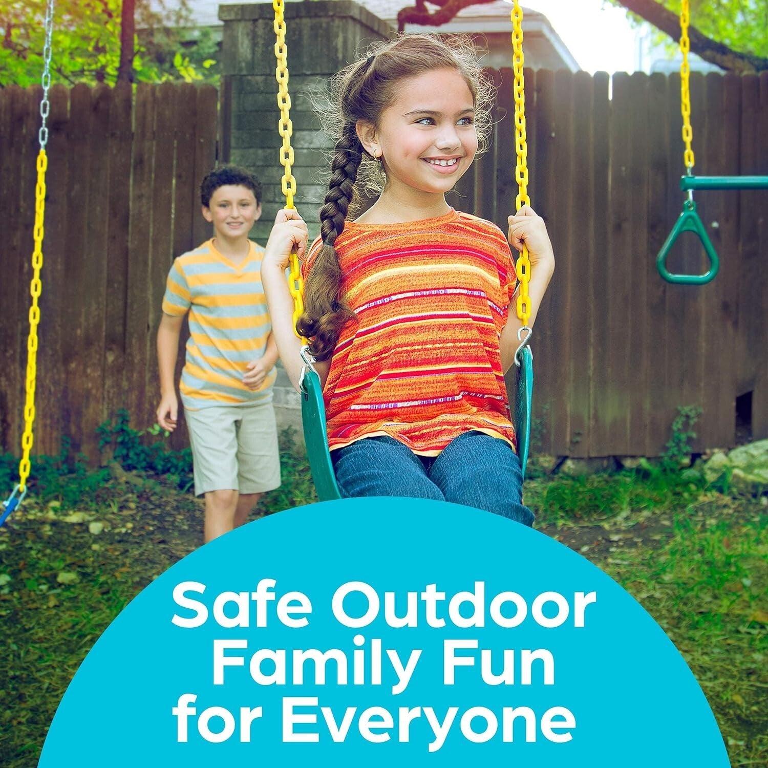 Weather-Resistant Green Swing Replacement Kit for Kids - 300 lbs Capacity