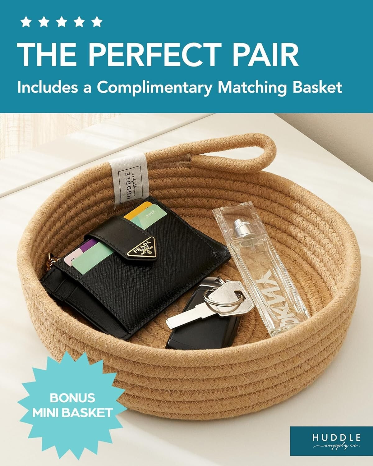 Elegant Washable Jumbo Basket Set - Black & Brown for Home Storage Purposes