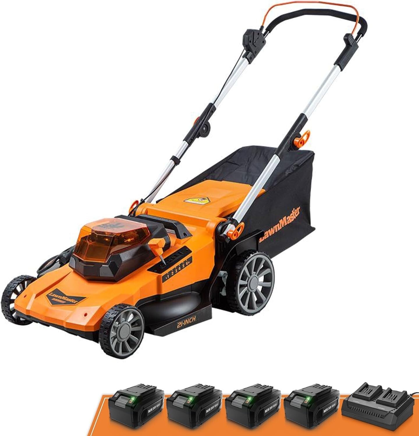 Compact Cordless Lawn Mower with 3-in-1 Function & Folding Handle for Storage