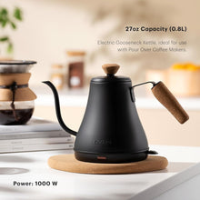 Load image into Gallery viewer, 27oz Electric Gooseneck Kettle in Matte Black for Precision Pour Over Brewing
