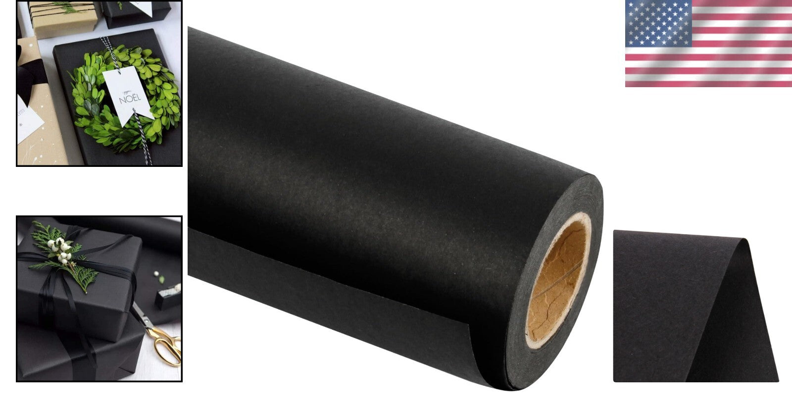 Versatile 36" x 100' Black Kraft Paper Roll - Perfect for Crafts & Packaging