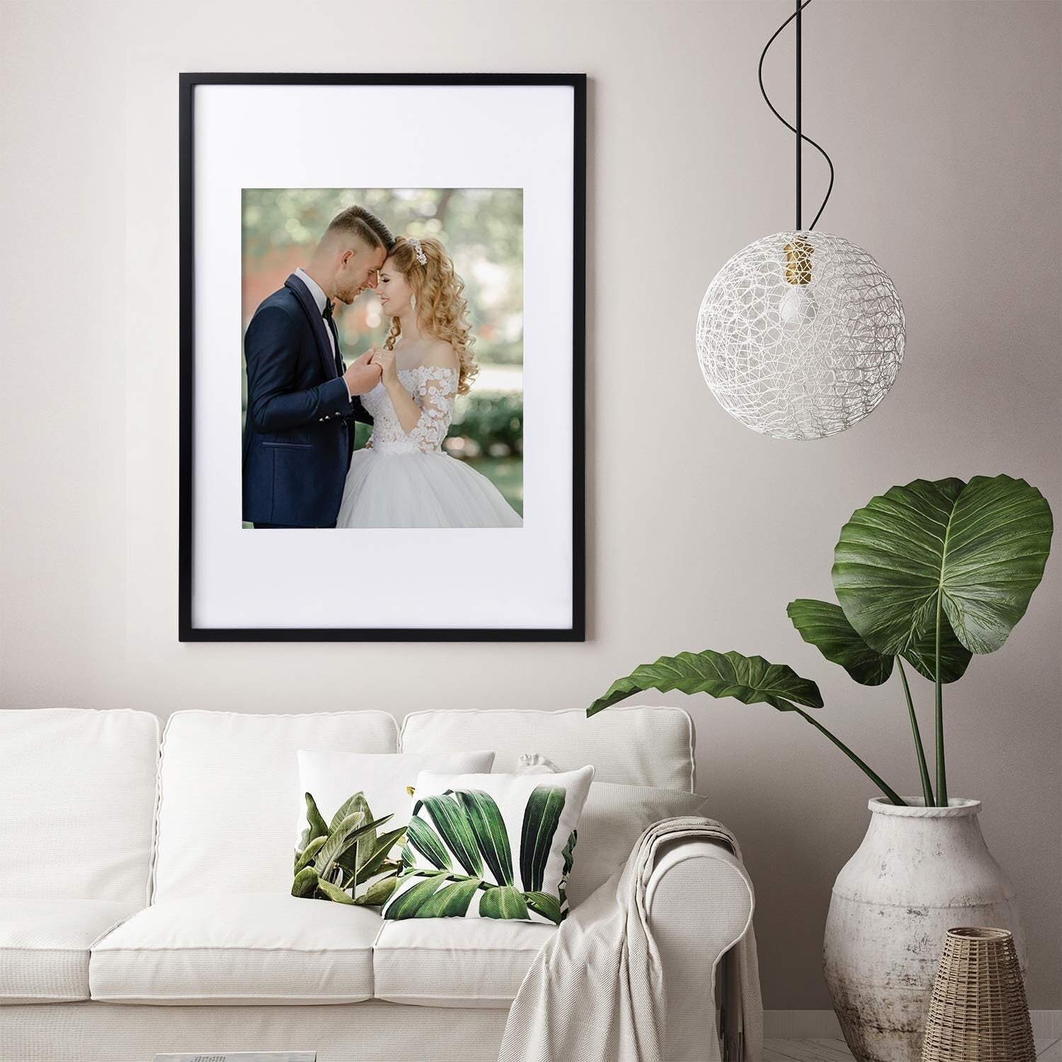 Elegant 24x36 Solid Wood Picture Frame with Plexiglass - Wall Mount & Tabletop