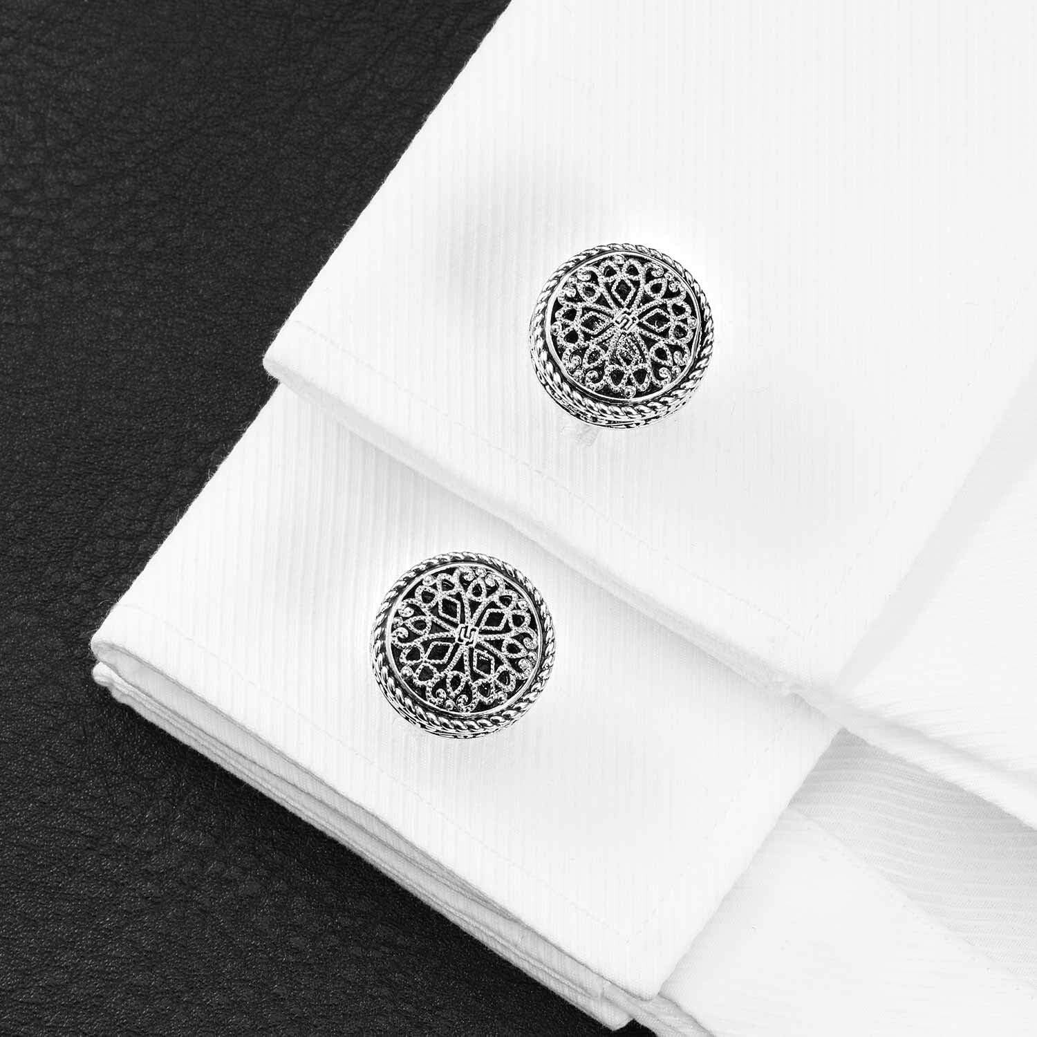 Deluxe Men's Cuff Links in 18K Gold Finish - Chic Accessory for Formal Events