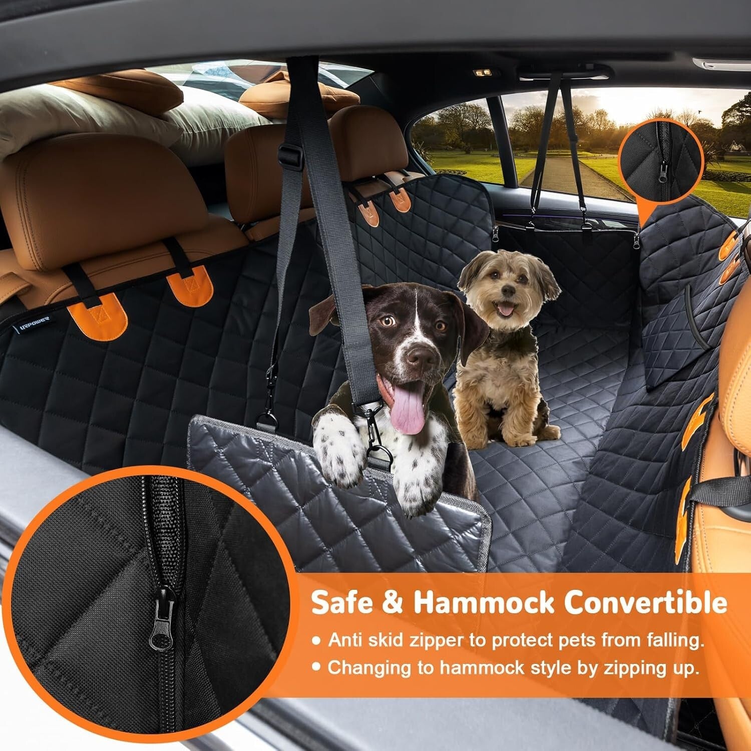 Extra Large Dog Hammock Seat Cover - Scratch-Proof, Easy to Clean & Install