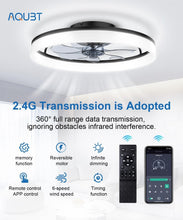 Load image into Gallery viewer, Quiet 20-Inch Ceiling Fan with Remote Control &amp; LED Light for Modern Spaces