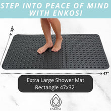 Load image into Gallery viewer, Premium 47x32 Non-Slip Bath Mat with Secure Suction Grip &amp; Drainage Holes