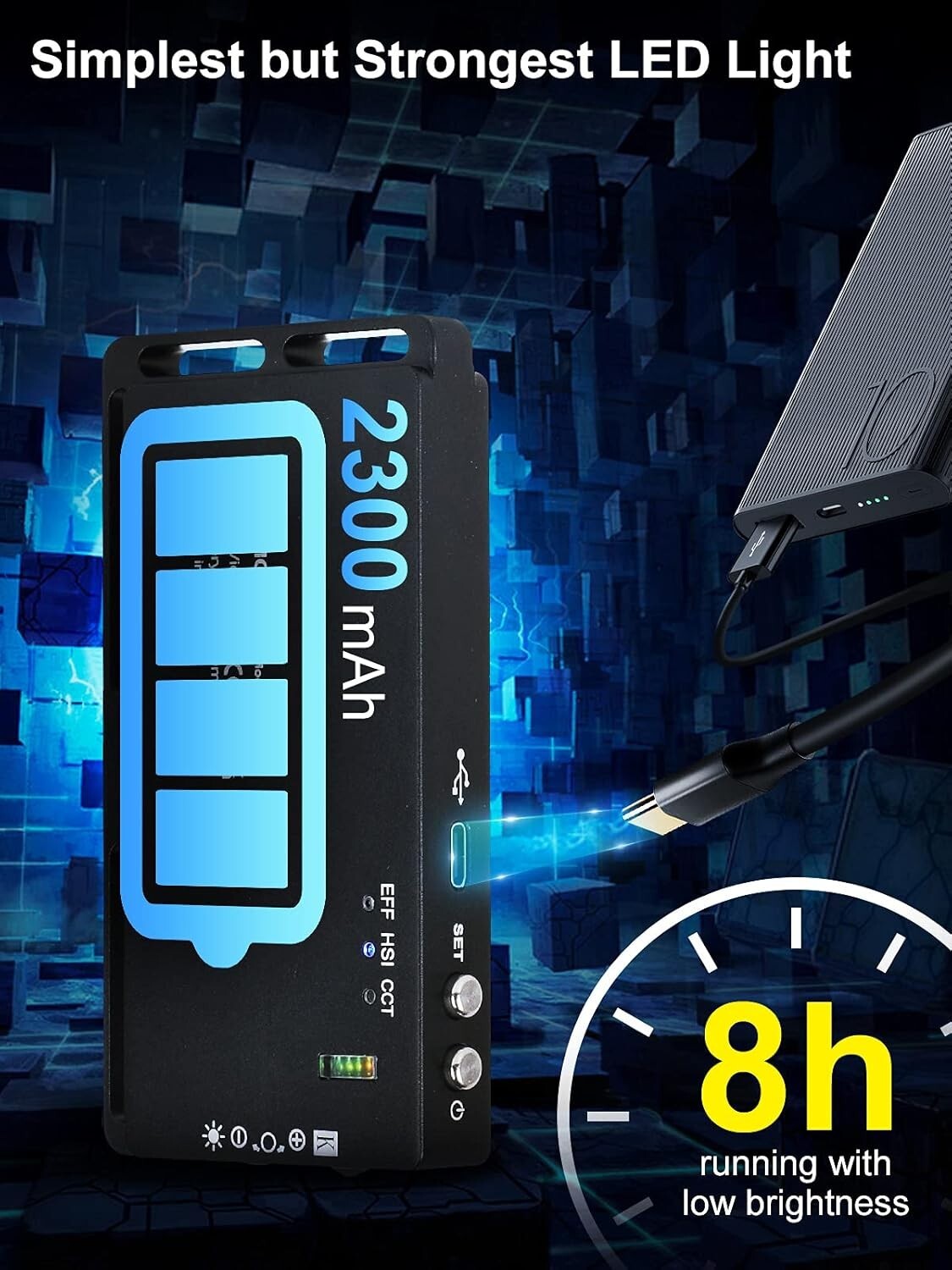 Portable 3000K-6500K LED Video Light with 6 Effects - Ideal for DSLR & Mobile