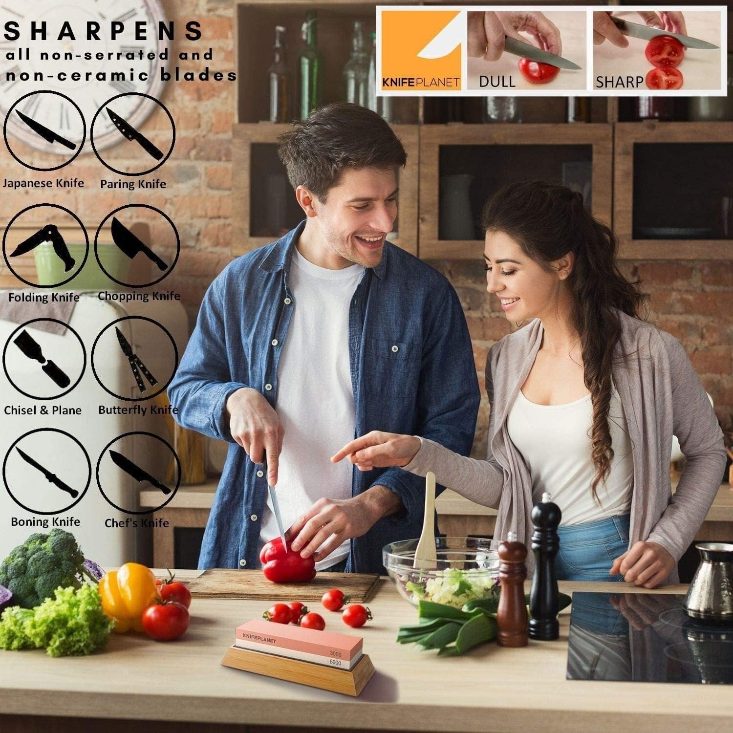 Professional Knife Sharpening Whetstone Set with Non-Slip Rubber Bases Included