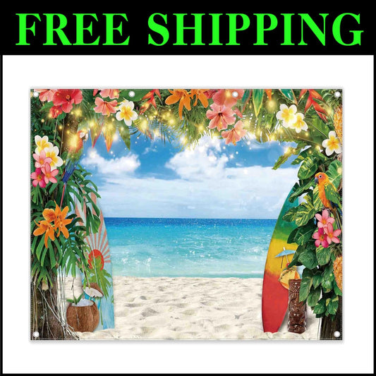 Soft 10x8ft Polyester Hawaiian Backdrop - Perfect for Weddings & Graduations