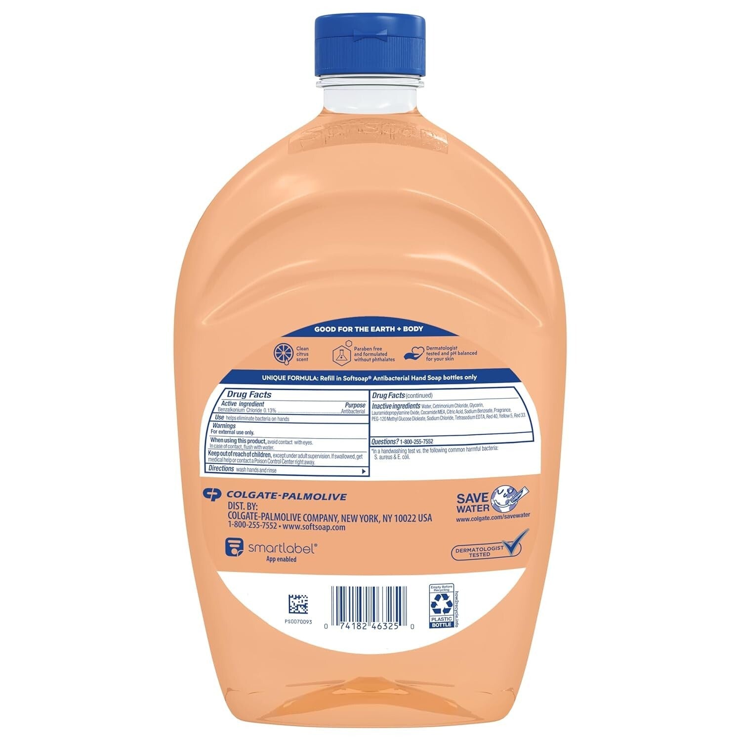 Moisturizing Antibacterial Hand Soap Liquid Refill – 6 Pack, 50oz, Crisp Clean