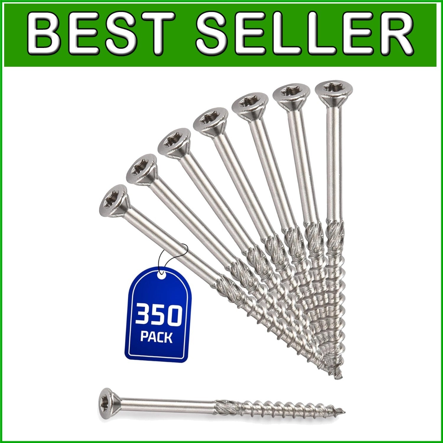 Bulk 350-Pack of 2.5-Inch Stainless Steel Deck Screws - Easy Torx Installation