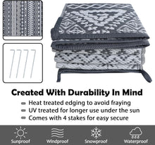 Load image into Gallery viewer, Durable UV Stabilized Reversible Mat 6' x 9' for Backyard and Beach Adventures