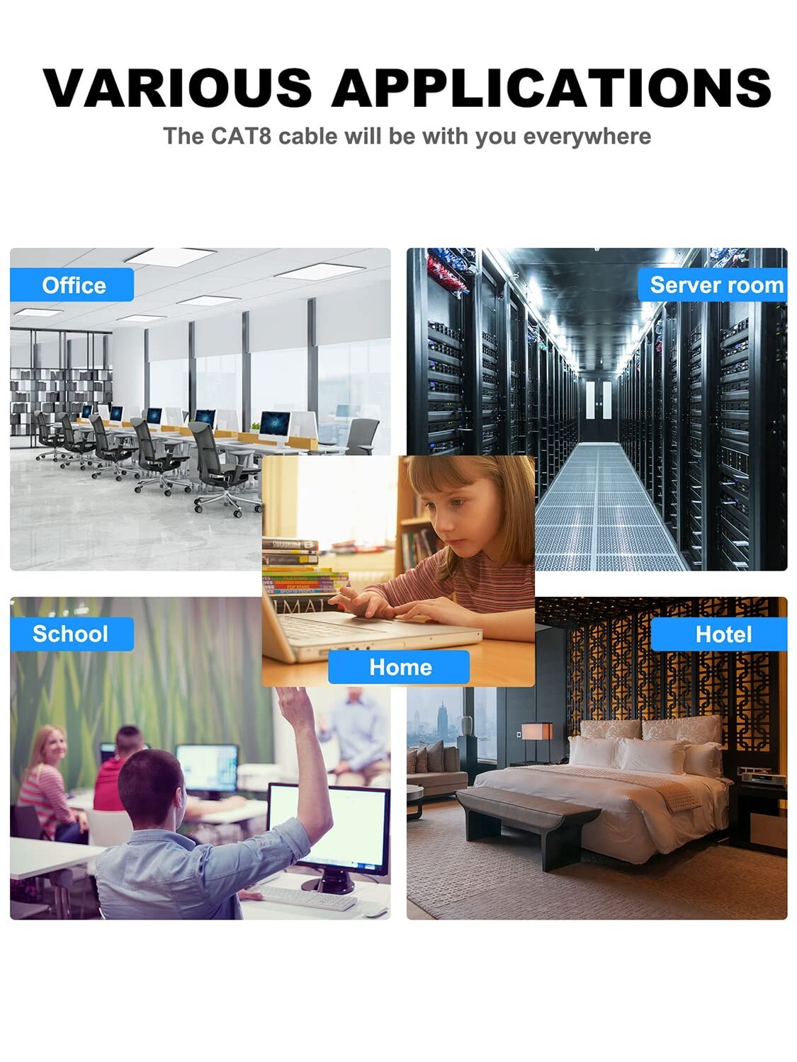 100ft Cat 8 Ethernet Cable - Heavy Duty, Weatherproof, High-Speed Connectivity