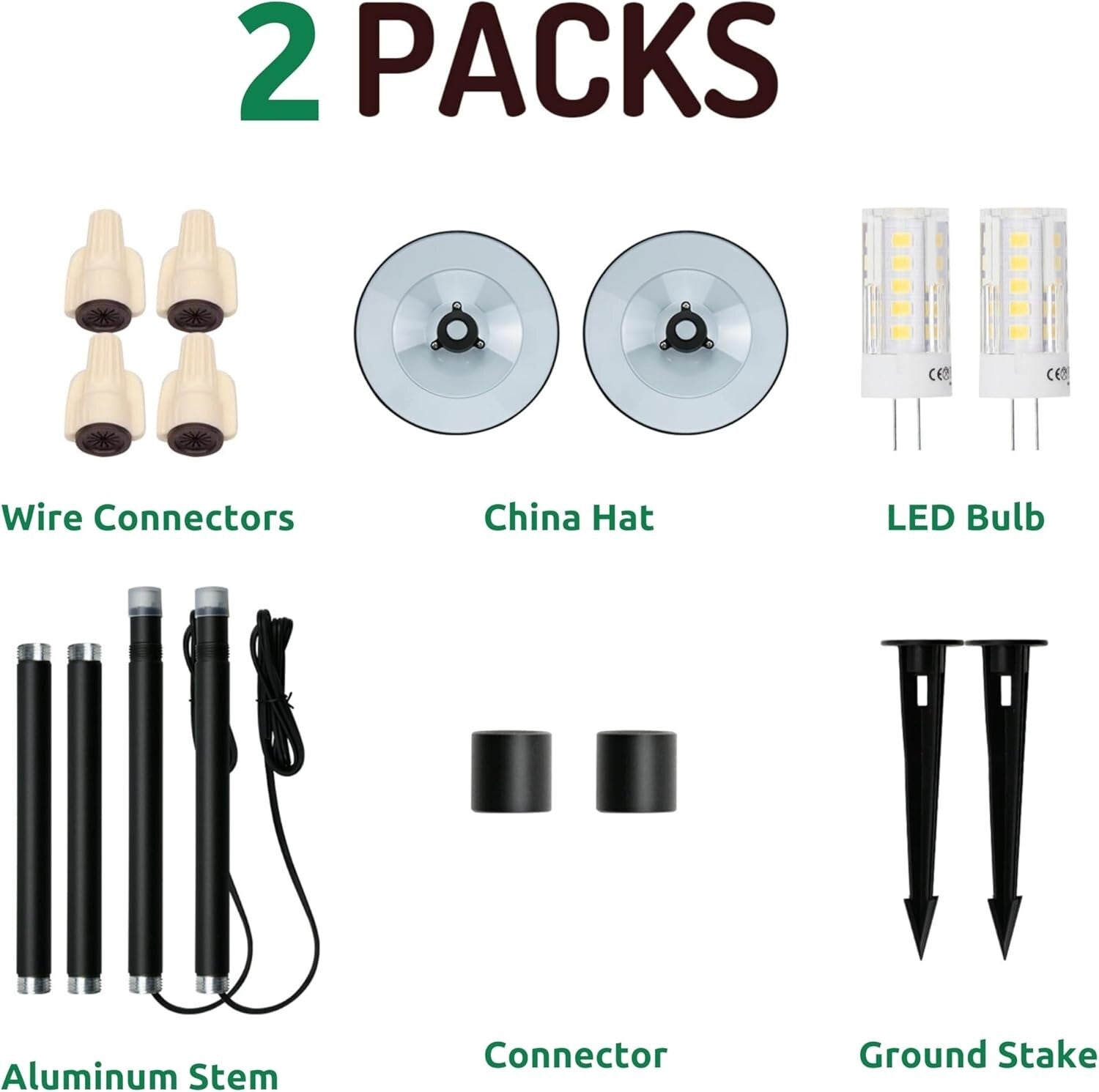 Elegant 12V LED Pathway Lights - Durable Waterproof Landscape Lighting 2-Pack