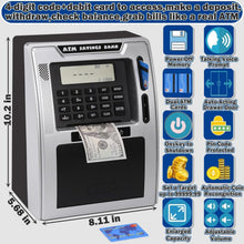 Load image into Gallery viewer, Fun ATM Piggy Bank for Kids - Auto Coin Recognition, 4-Digit PIN &amp; Voice Prompts