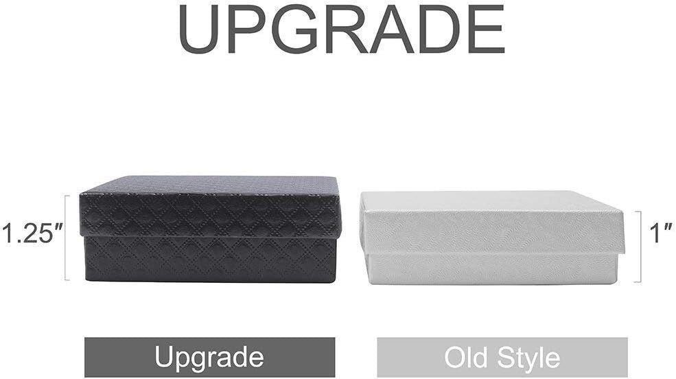 52 Pack Black Cotton Filled Jewelry Boxes, 3.5x3.5x1 for Elegant Gifting