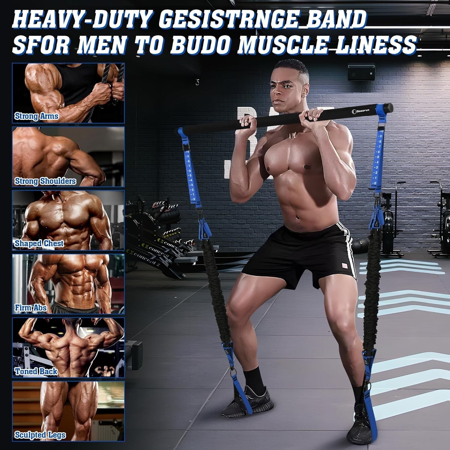 Portable Pilates Bar Kit with Adjustable Resistance Bands for Full-Body Workouts