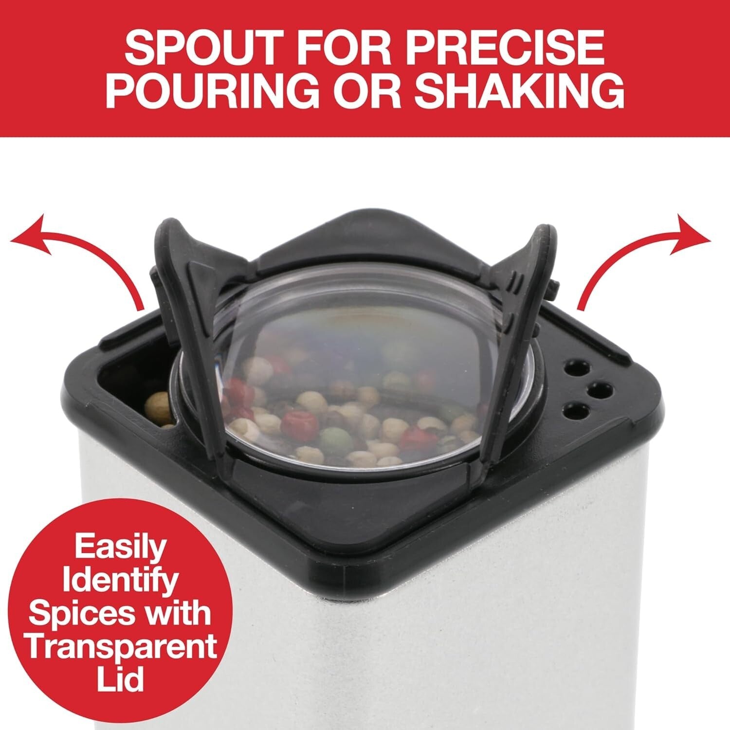 Stylish Magnetic Spice Containers - 24 Glass Jars with Easy Open Lids