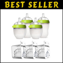 Load image into Gallery viewer, Eco-Friendly Silicone Baby Bottle Set - 7 Pieces, Colic Prevention &amp; Easy Clean
