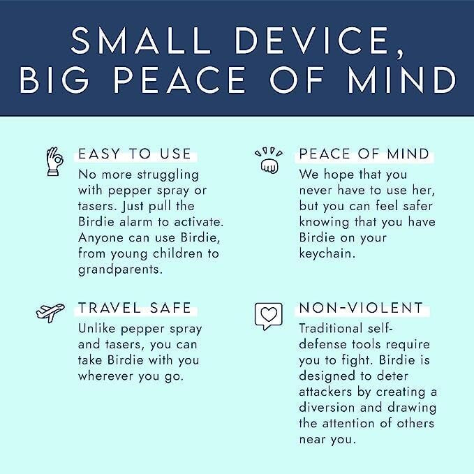 Modern Women’s Personal Safety Alarm - 130 dB, Keychain & Strobe Light, 2-Pack