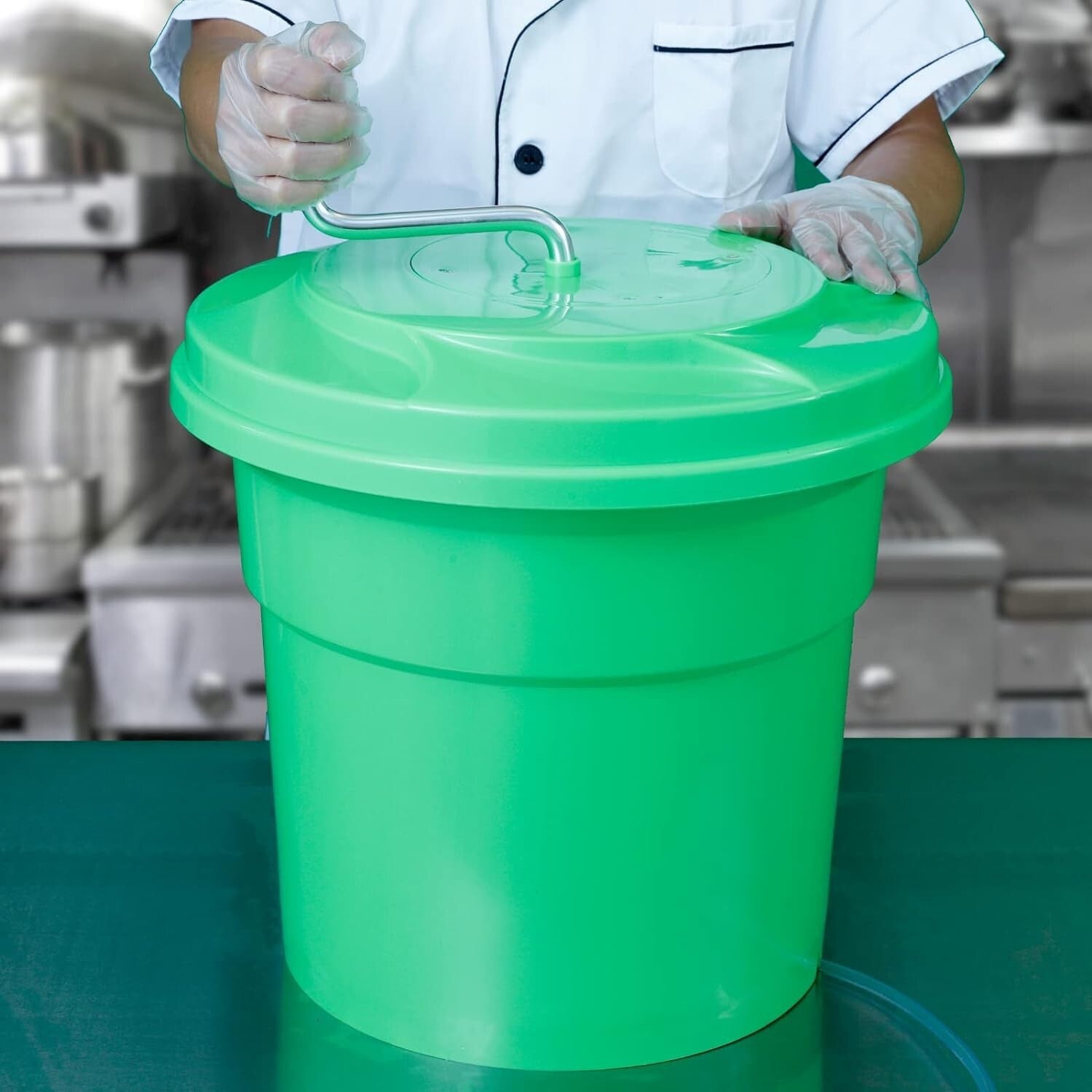 FDA Compliant 5-Gallon Salad Spinner - Quickly Dry Greens in Commercial Kitchens