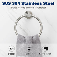 Load image into Gallery viewer, Elegant Wall-Mounted Towel Ring Set - Modern Stainless Steel Brushed Nickel
