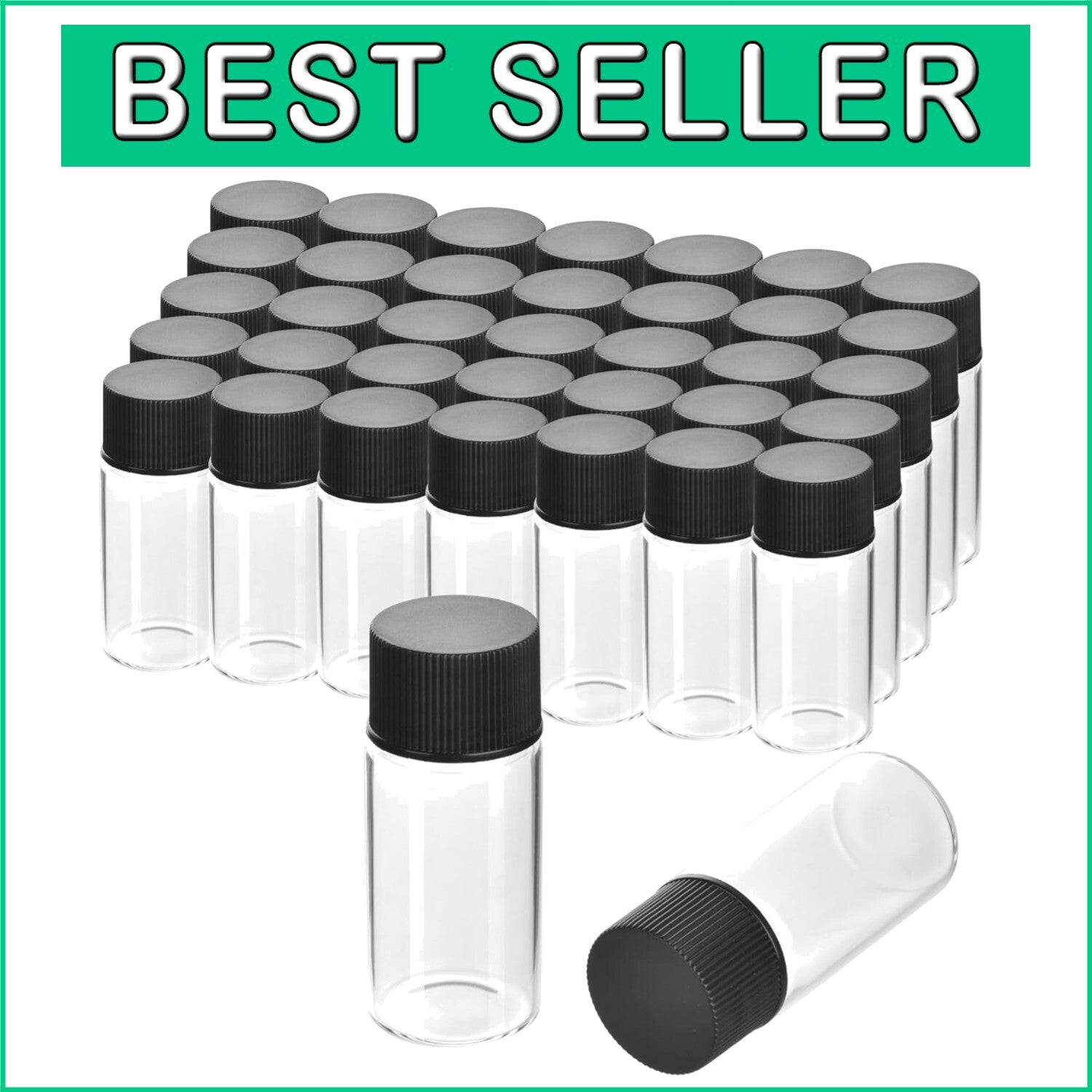 Lightweight 100 Pack 30ML Borosilicate Glass Vials - Perfect for Essential Oils