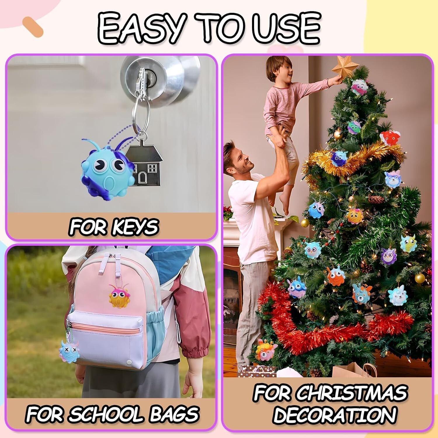 Vibrant 3D Stress Ball Fidget Toys, Perfect for Parties and Easter Baskets