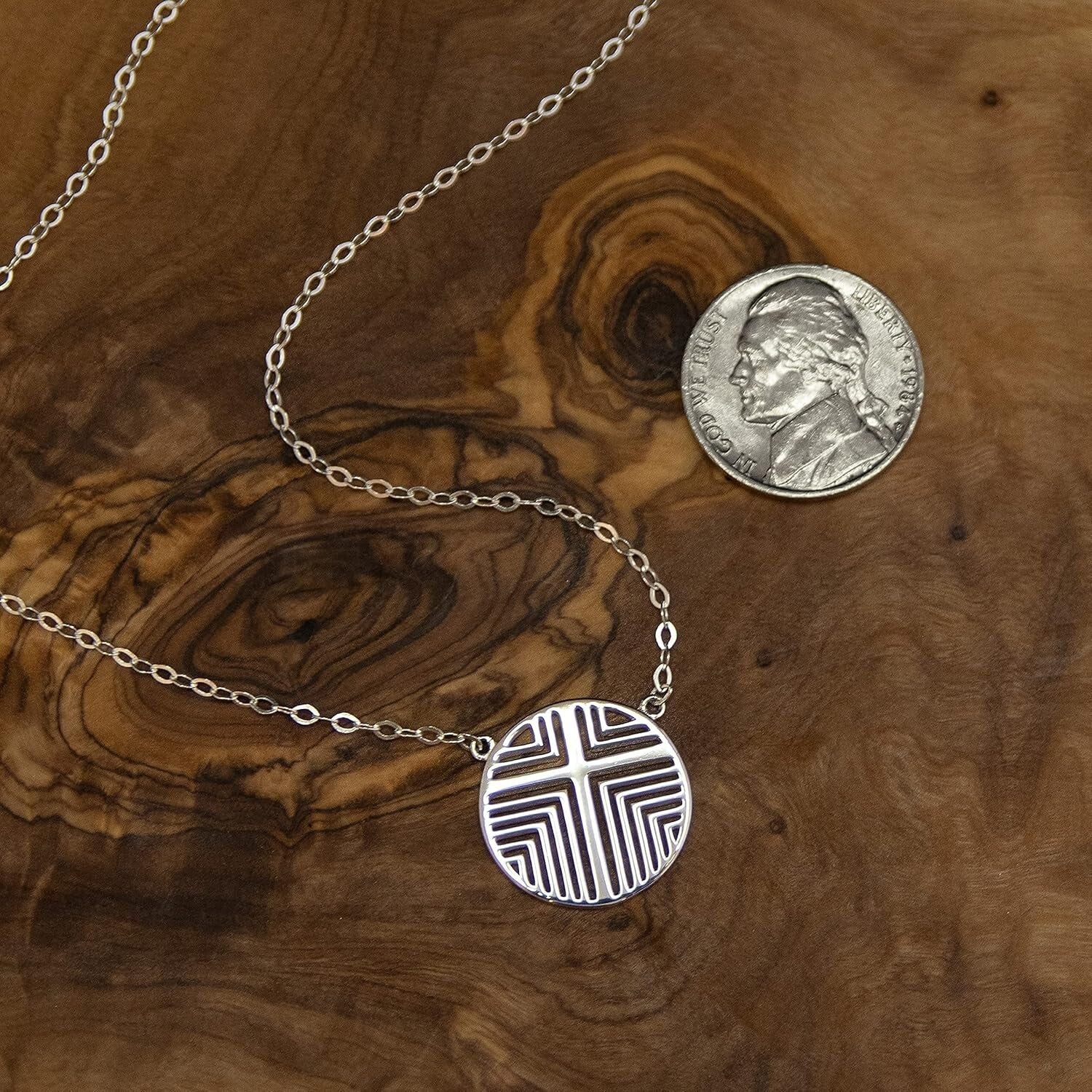 925 Sterling Silver Geometric Cross Pendant Necklace - Meaningful Gift for Teens