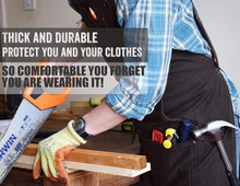 Load image into Gallery viewer, Extra Long Fully Adjustable Waxed Canvas Shop Apron with 6 Pockets for Comfort