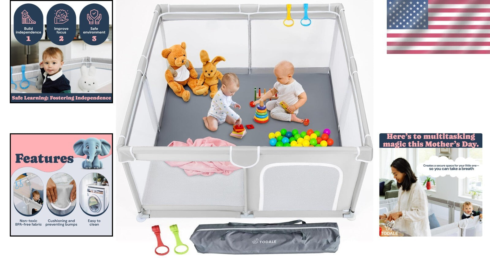 Sturdy Baby Playpen with No-Gap Design - Safe Play Space for Your Toddler 50x50