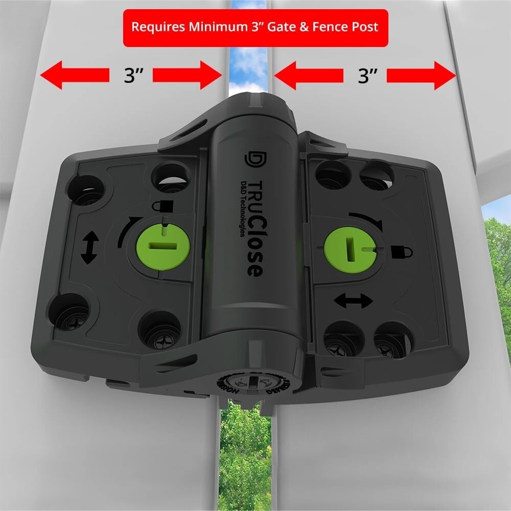 Durable Self-Closing Hinge Pair for Gates Up to 154 lbs with Easy Adjustability