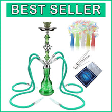 Load image into Gallery viewer, Versatile 4-Hose Hookah - Premium 22" Glass Shisha Set for Social Gatherings