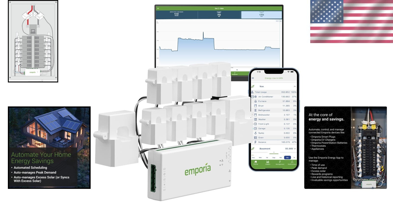 Real-Time 8 Circuit Energy Monitoring System - Smart Home Automation & Savings