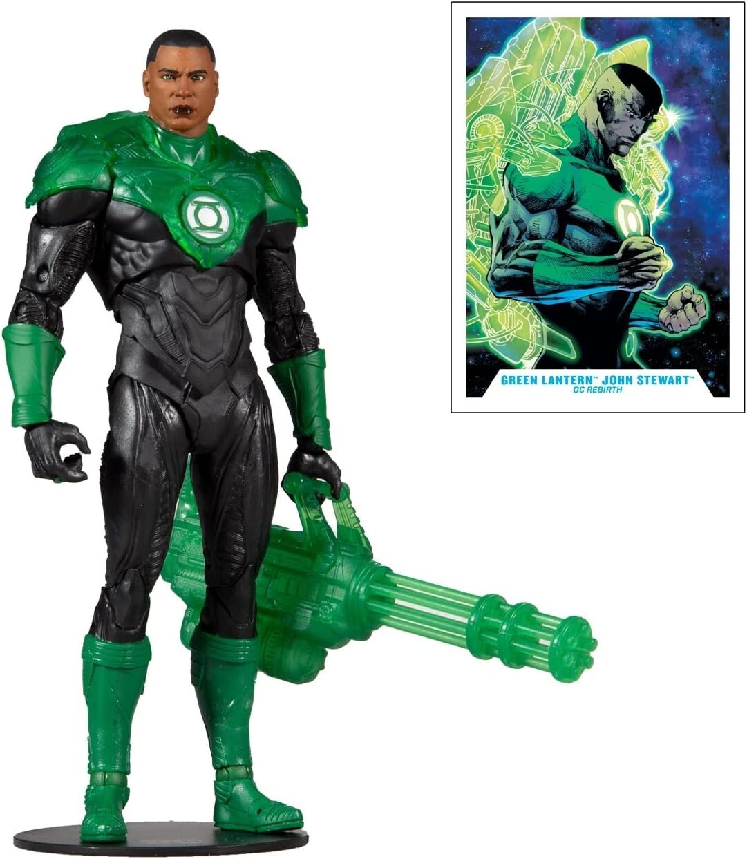 DC Multiverse John Stewart Green Lantern Action Figure with Collectible Art Card