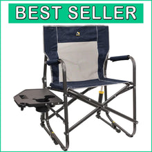 Load image into Gallery viewer, Durable Folding Rocking Chair with Side Table - Perfect for Camping &amp; Relaxation