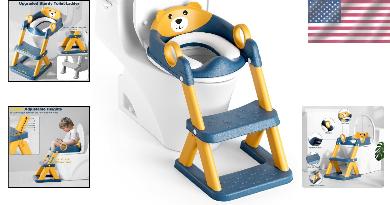 Child-Friendly Potty Training Seat with Stable Step Stool - Perfect for Toddlers