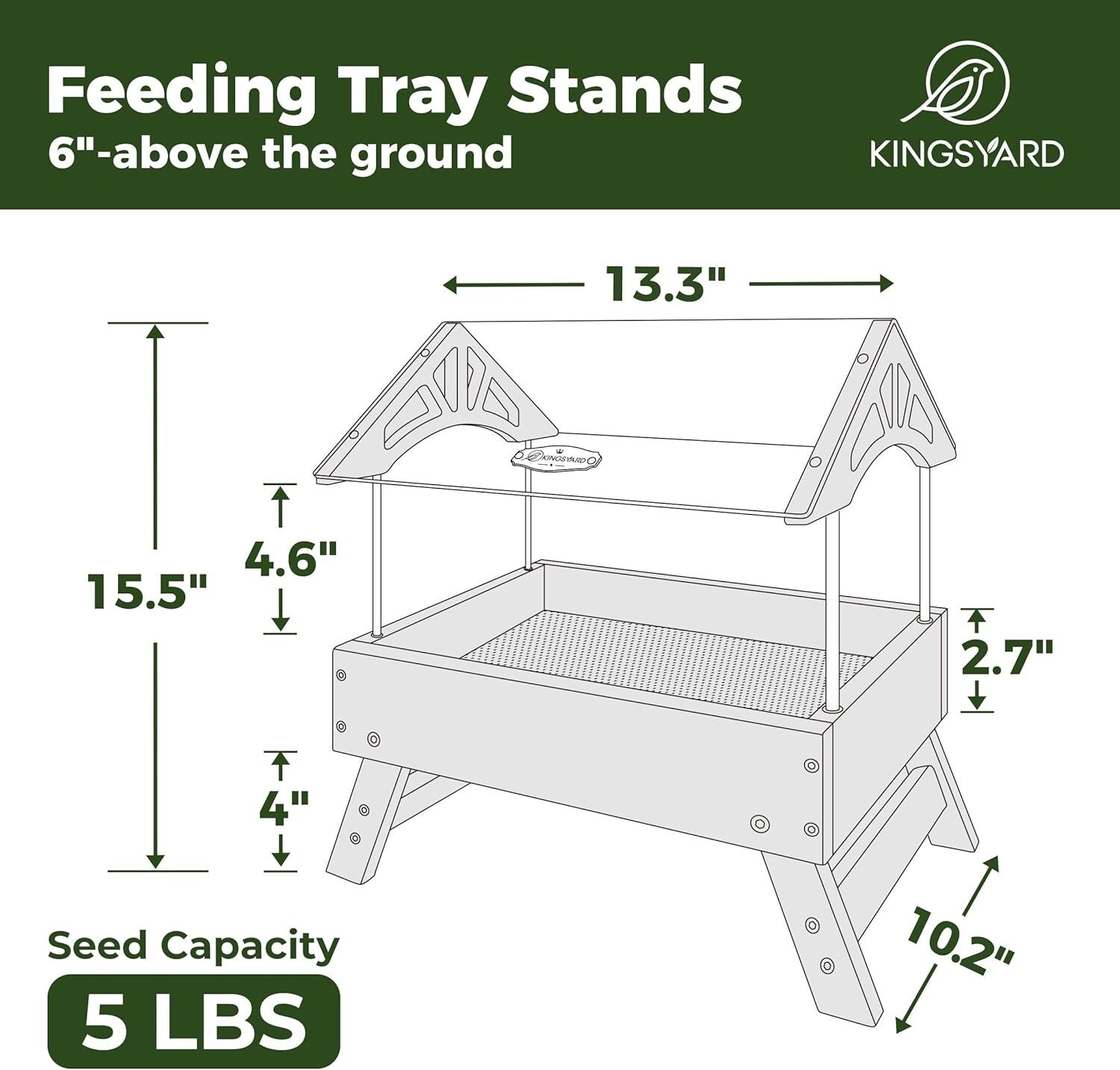 Eco-Friendly Ground Bird Feeder - 5 lbs Capacity for Wild Birds & Squirrels