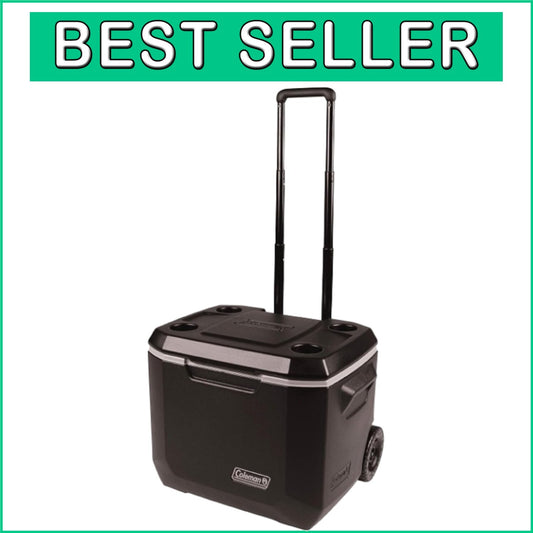 Durable Wheeled 50qt Cooler with Seating Lid - Perfect for Beach and Camping