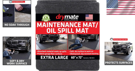Durable Absorbent Garage Floor Mat - 60" x 72" Water-Resistant & Eco-Friendly