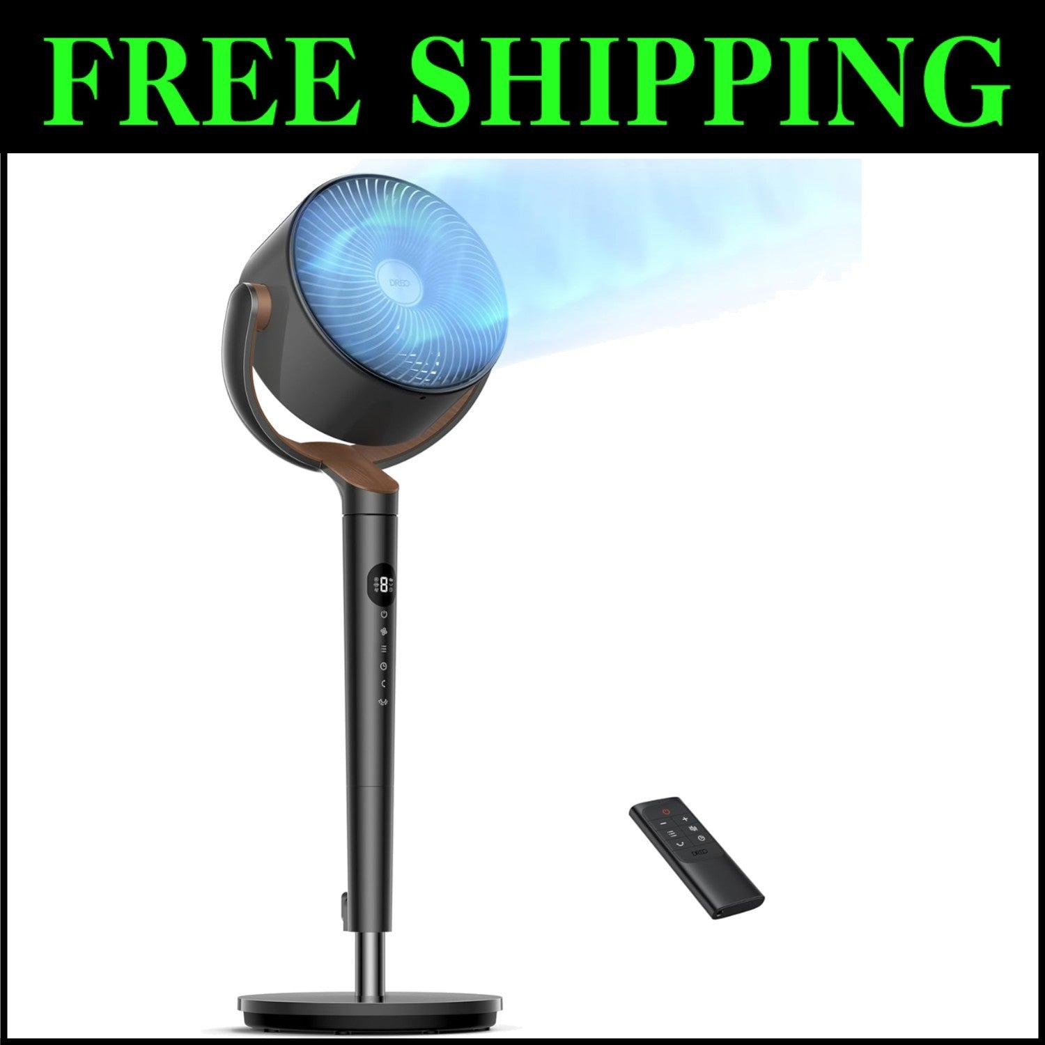 Energy-Efficient DC Motor Floor Fan with Adjustable Height and 120° Oscillation