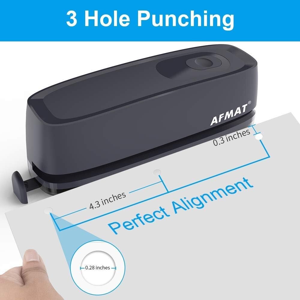Durable Electric 3 Hole Punch Tool - Quick Punching for Office & School Use
