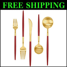 Load image into Gallery viewer, Durable 30-Piece Flatware Set in Satin Finish - Perfect for Any Dining Occasion