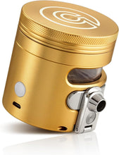 Load image into Gallery viewer, Premium Gold Aluminum Manual Grinder with Vibrational Dispenser - Effortless Use