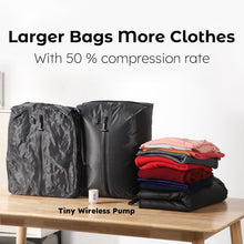 Load image into Gallery viewer, Airtight Travel Vacuum Storage Bags with Quick Connect Wireless Pump - 18.5”