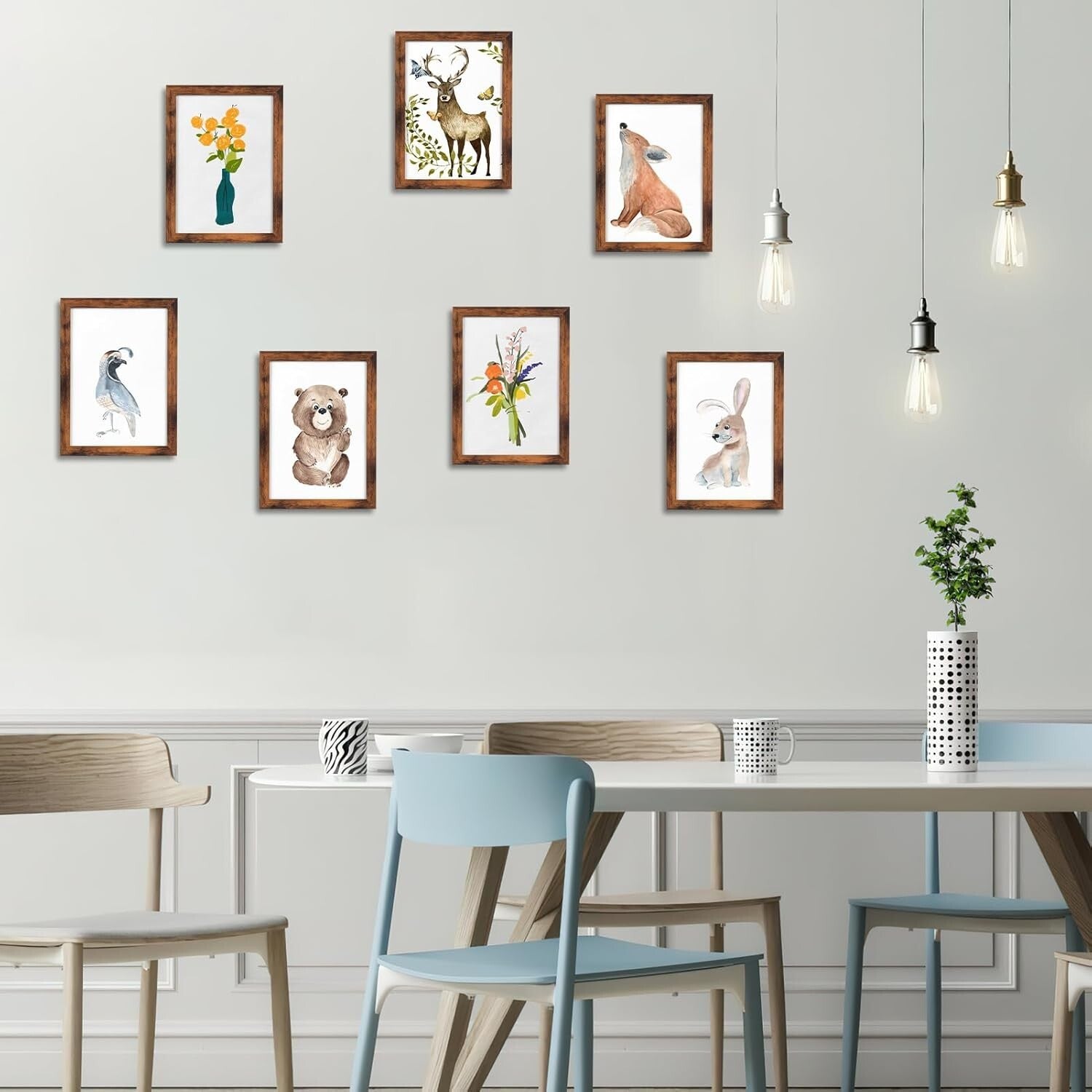 Affordable 18-Pack Rustic Brown Frames for Wall Art and Family Photos