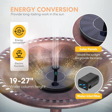 Load image into Gallery viewer, Versatile Bird Bath &amp; Solar Fountain Combo with Customizable Water Patterns