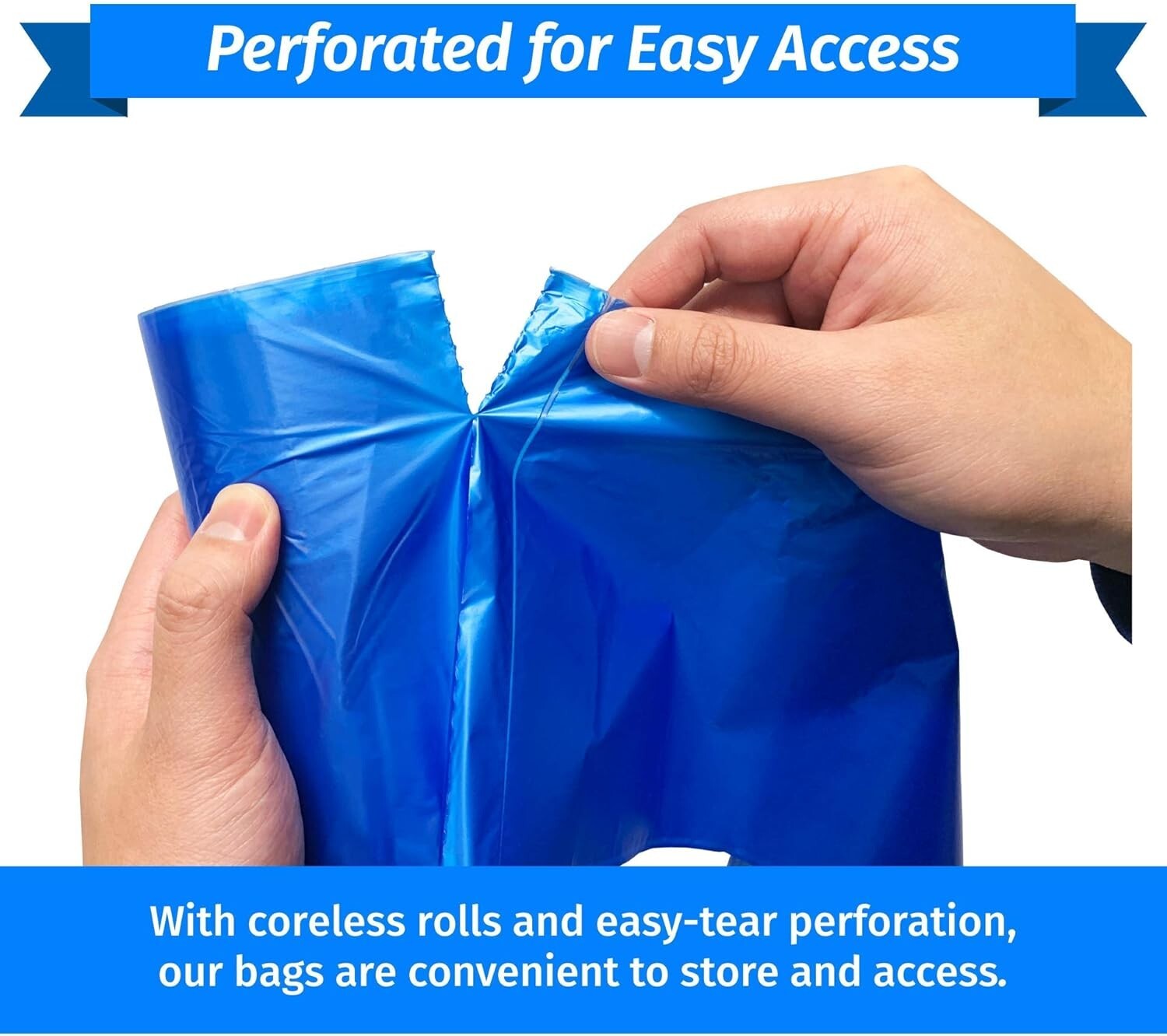 Durable 13 Gallon Blue Recycling Trash Bags | 300 Count - Leak Proof Design